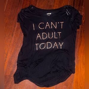 ADT Women's Black Casual Slogan Tee